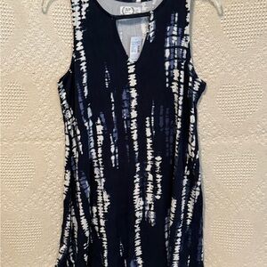 Medium Maurices Navy and White Tie-Dye Tank Top. NWT